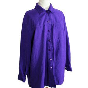 TANJAY Button Up Purple Shirt Women's SZ 16